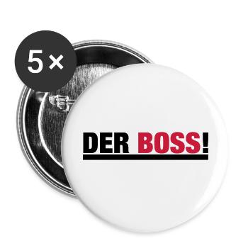 LE PATRON - Lot de 5 grands badges (56 mm) - blanc - Devant