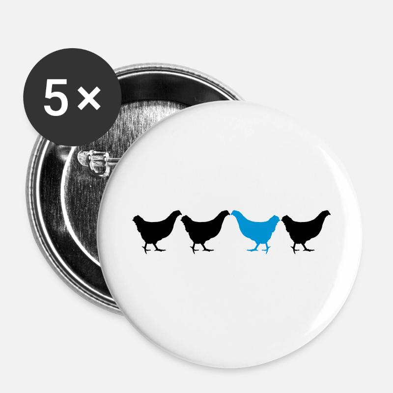 Be Different Hhs - Buttons large 2.2''/56 mm (5-pack) - white