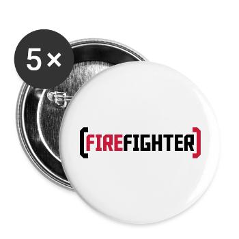 Logo de pompier - Lot de 5 grands badges (56 mm) - blanc - Devant