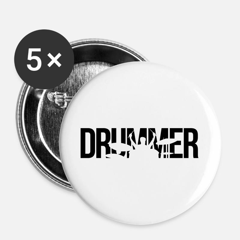drummer - Buttons large 2.2''/56 mm (5-pack) - white