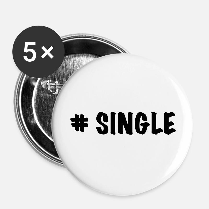 # single - Buttons groß 56 mm (5er Pack) - Weiß