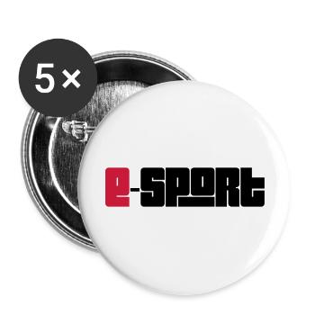 E-Sport - Lot de 5 grands badges (56 mm) - blanc - Devant