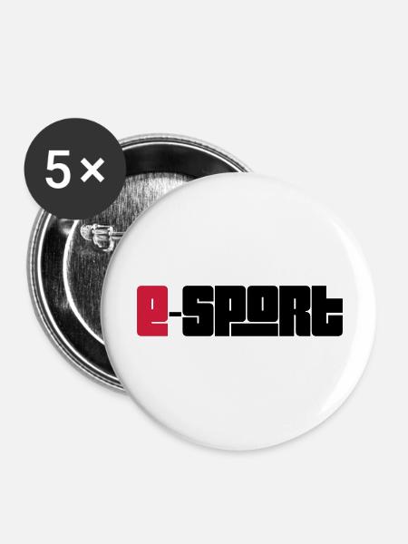 E-Sport - Buttons groß 56 mm (5er Pack) - Weiß