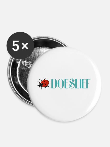 Süßer Marienkäfer Schwarze Punkte - Buttons groß 56 mm (5er Pack) - Weiß