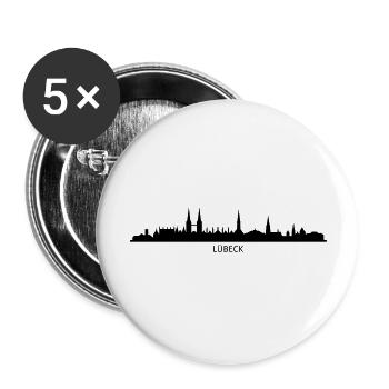 Skyline - Lübeck - Buttons groß 56 mm (5er Pack) - Weiß - Vorne