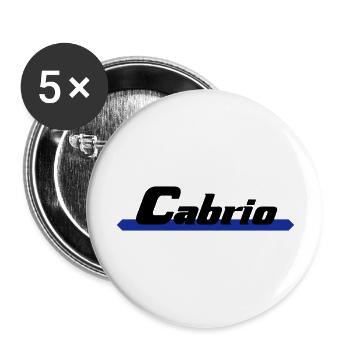 Cabrio - Buttons groß 56 mm (5er Pack) - Weiß - Vorne