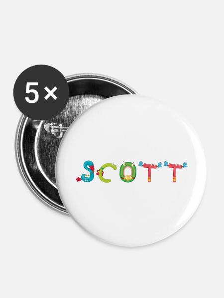 Scott - Buttons groß 56 mm (5er Pack) - Weiß