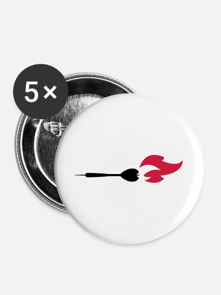 dart dartpfeil - Buttons groß 56 mm (5er Pack) - Weiß