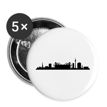 Skyline - Dortmund - Buttons groß 56 mm (5er Pack) - Weiß - Vorne
