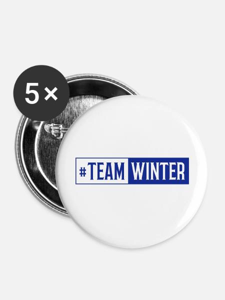 winter team - Buttons groß 56 mm (5er Pack) - Weiß