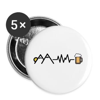 Bergsteiger - Buttons groß 56 mm (5er Pack) - Weiß - Vorne