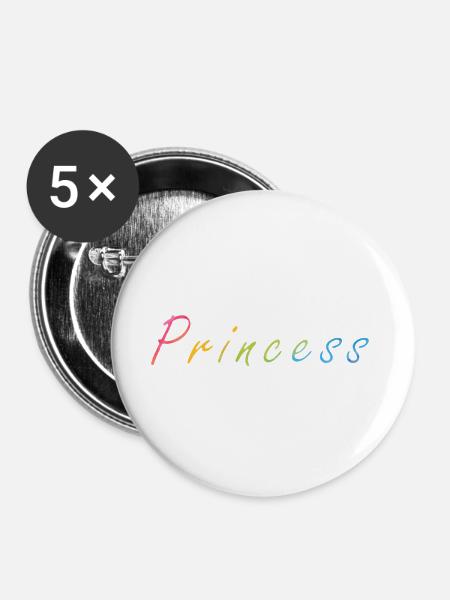 Princess lettering! - Buttons large 2.2''/56 mm (5-pack) - white