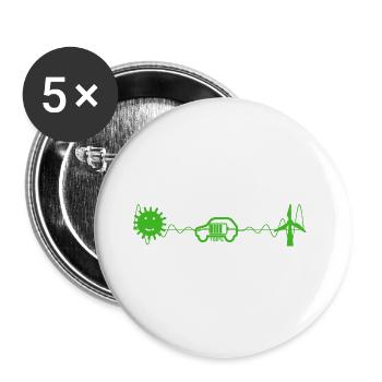 e-auto, e-mobilität,voiture électrique, zoe, EV-driver, - Lot de 5 grands badges (56 mm) - blanc - Devant