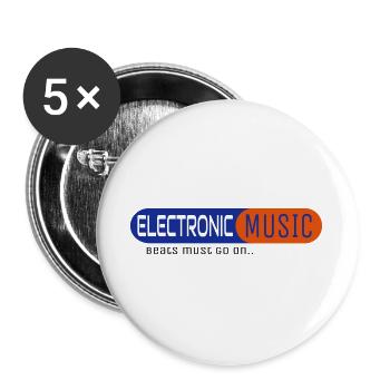 Electronic Music - Buttons large 2.2''/56 mm (5-pack) - white - Front