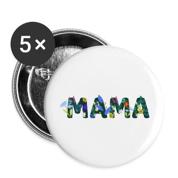 Mama - Buttons groß 56 mm (5er Pack) - Weiß - Vorne