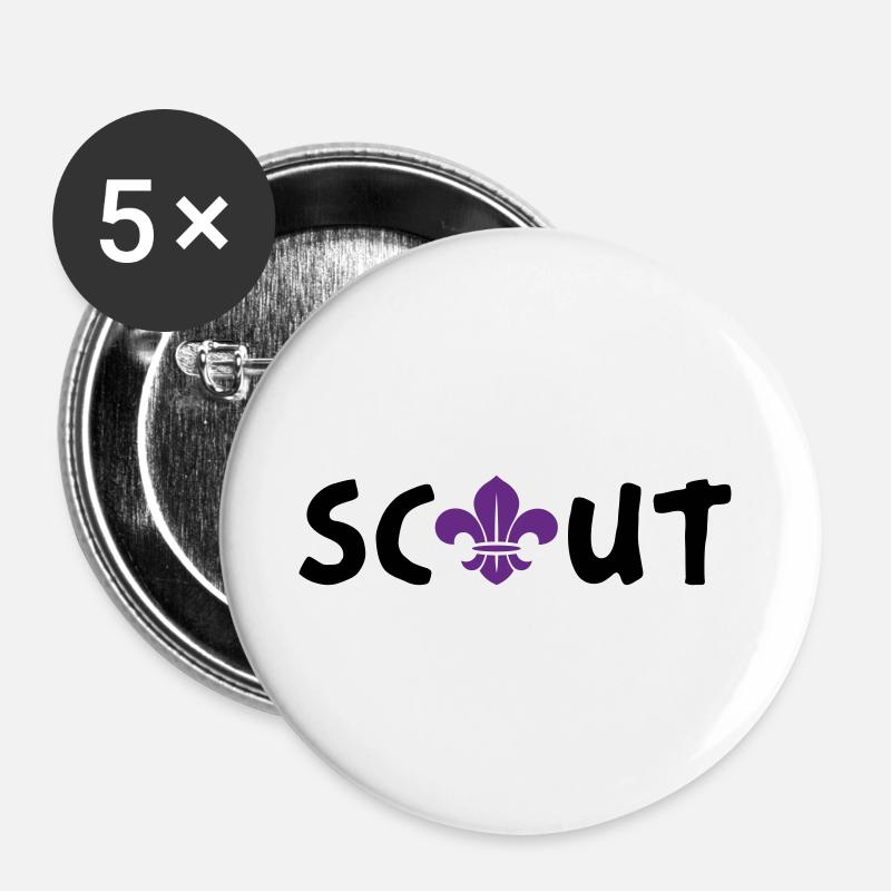 Scout / Scouting - Buttons large 2.2''/56 mm (5-pack) - white