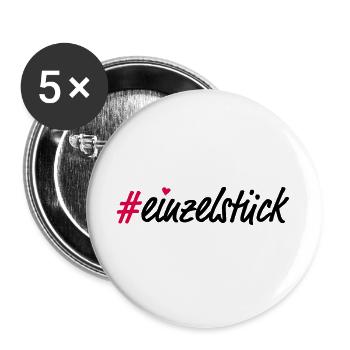 Einzelstück - Buttons groß 56 mm (5er Pack) - Weiß - Vorne