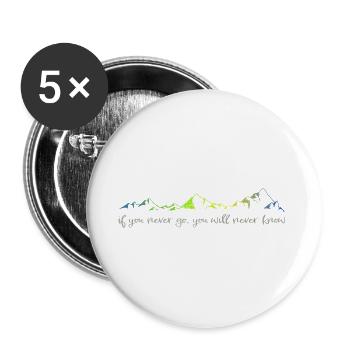 never go, never know - Buttons groß 56 mm (5er Pack) - Weiß - Vorne