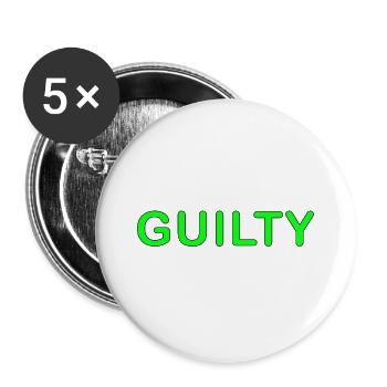 Guilty - Buttons groß 56 mm (5er Pack) - Weiß - Vorne