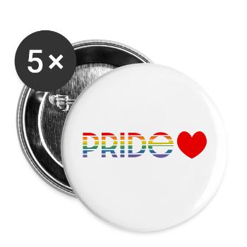 Pride regenbogen love LGBT lgbtqi queer - Buttons groß 56 mm (5er Pack) - Weiß - Vorne