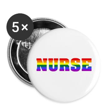 Infirmière gay LGBTQ Infirmière Arc-en-ciel - Lot de 5 grands badges (56 mm) - blanc - Devant