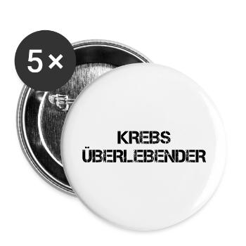 Krebs Überlebender - Buttons groß 56 mm (5er Pack) - Weiß - Vorne