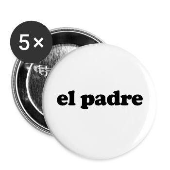 El padre le père papa - Lot de 5 grands badges (56 mm) - blanc - Devant
