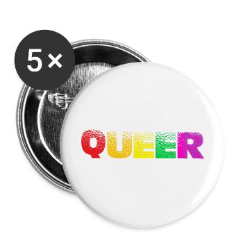Queer - Buttons groß 56 mm (5er Pack) - Weiß - Vorne
