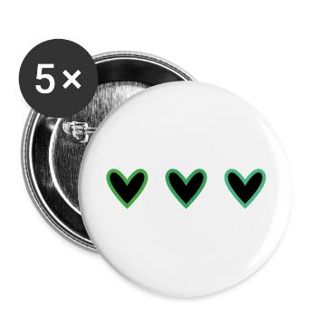 CŒUR. CŒURS. SAINT VALENTIN. LOVE. AMOUR - Lot de 5 grands badges (56 mm) - blanc - Devant