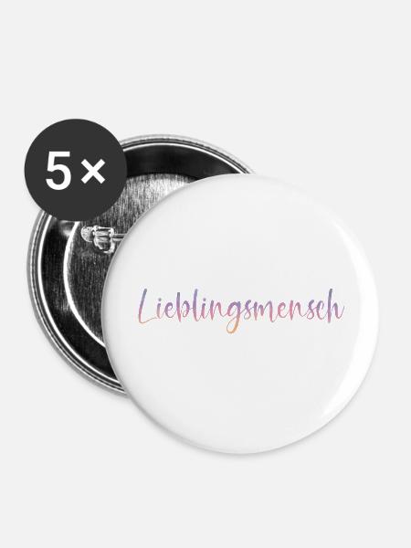 Lieblingsmensch - Buttons groß 56 mm (5er Pack) - Weiß