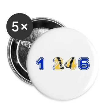 TEAM 1,246 BARBADOS - Buttons large 2.2''/56 mm (5-pack) - white - Front