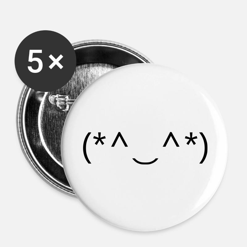 Beam with happiness! ✨ - Buttons large 2.2''/56 mm (5-pack) - white
