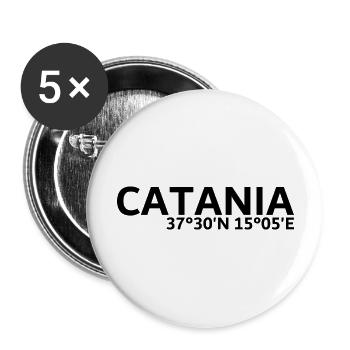 Coordonnées de Catane - Lot de 5 grands badges (56 mm) - blanc - Devant