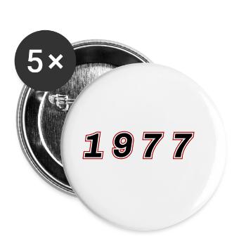 1977 Jahr Zahl - Buttons groß 56 mm (5er Pack) - Weiß - Vorne