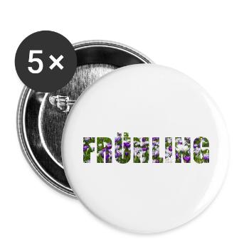 Frühling - Buttons groß 56 mm (5er Pack) - Weiß - Vorne