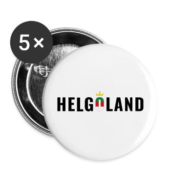 Insel Helgoland Schriftzug - Buttons groß 56 mm (5er Pack) - Weiß - Vorne