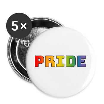 Regenbogen pride LGBT lgbtqi queer - Buttons groß 56 mm (5er Pack) - Weiß - Vorne
