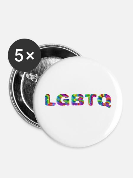 LGBTQI - Buttons groß 56 mm (5er Pack) - Weiß
