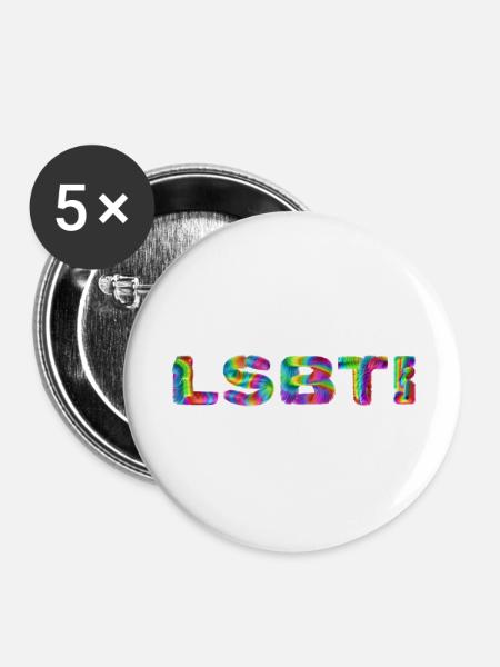 LSBTI - Buttons groß 56 mm (5er Pack) - Weiß