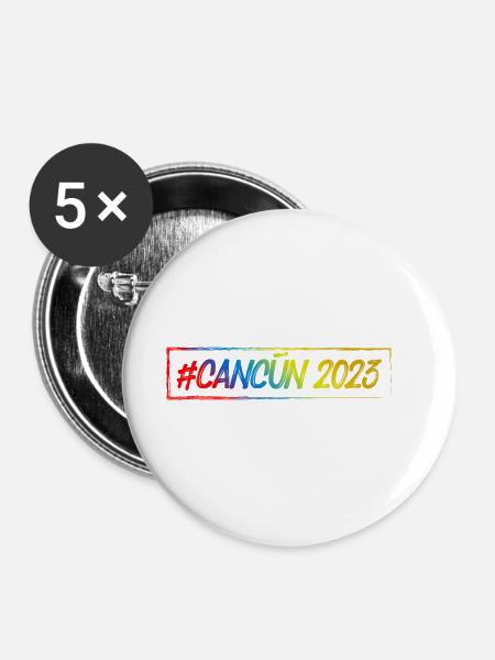 Cancun 2023 - Buttons groß 56 mm (5er Pack) - Weiß