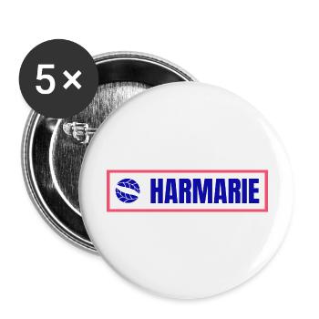 HARMARIE - Lot de 5 grands badges (56 mm) - blanc - Devant