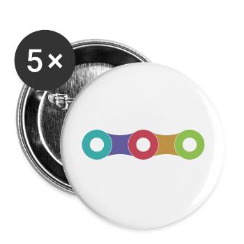 Chaîne de vélo - Lot de 5 grands badges (56 mm) - blanc - Devant