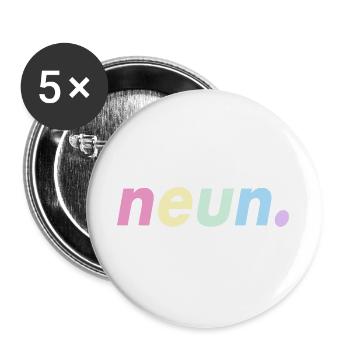 9. Geburtstag Geschenkidee Neun - Buttons groß 56 mm (5er Pack) - Weiß - Vorne