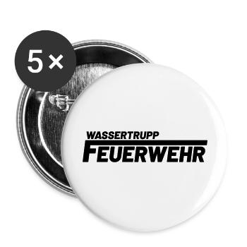 wassertrupp freiwillige feuerwehr - Buttons groß 56 mm (5er Pack) - Weiß - Vorne