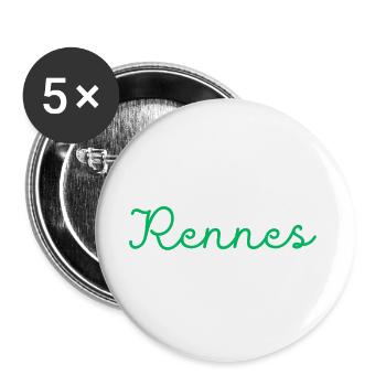Rennes - Lot de 5 grands badges (56 mm) - blanc - Devant