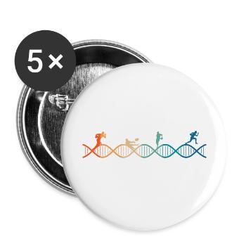 Rugby liegt in meiner DNA - Buttons groß 56 mm (5er Pack) - Weiß - Vorne