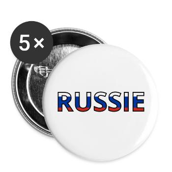 Drapeau russie - Lot de 5 grands badges (56 mm) - blanc - Devant