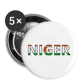 Drapeau Niger - Lot de 5 grands badges (56 mm) - blanc - Devant