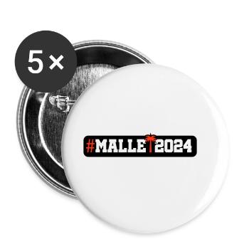 Malle 2024 - Buttons groß 56 mm (5er Pack) - Weiß - Vorne