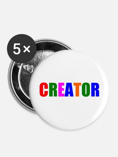 Creator - Buttons groß 56 mm (5er Pack) - Weiß